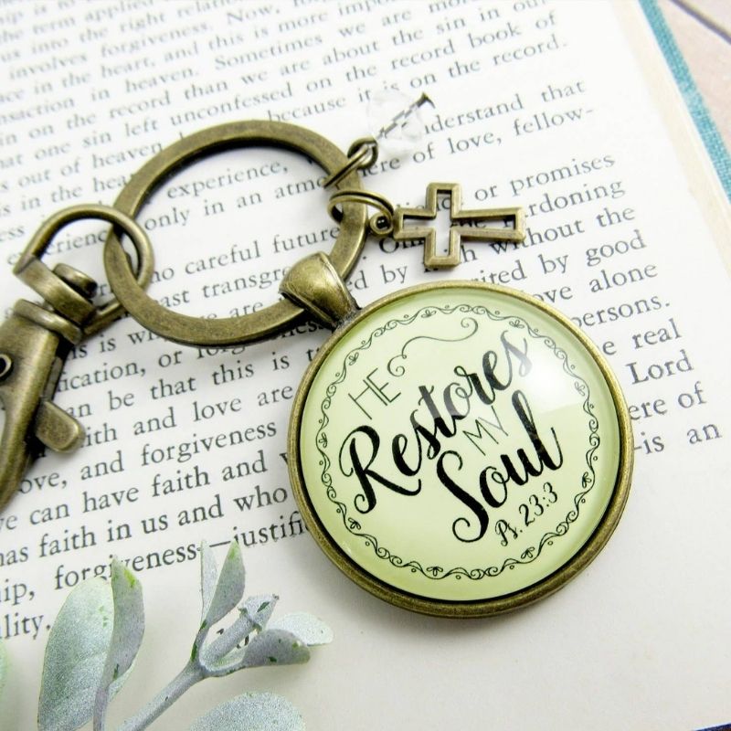 He Restores My Soul Keychain