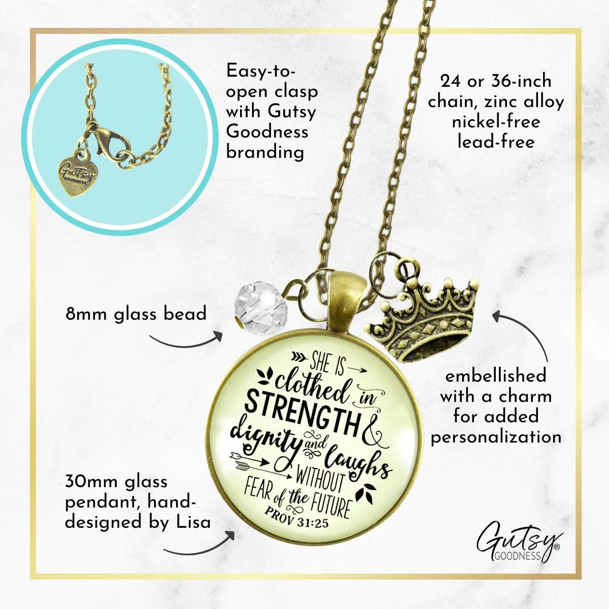 She Is Clothed In Strength &amp; Dignity Necklace - Amela&