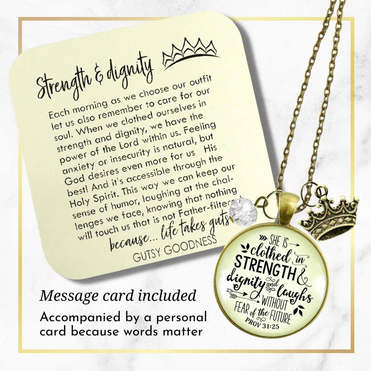 She Is Clothed In Strength &amp; Dignity Necklace - Amela&