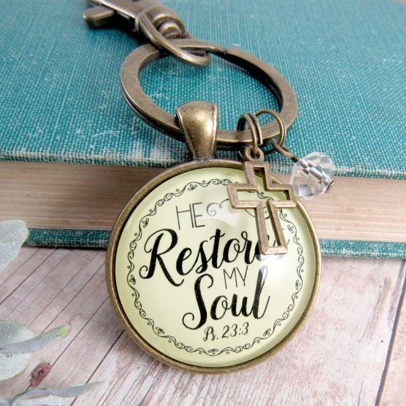 He Restores My Soul Keychain - Amela&